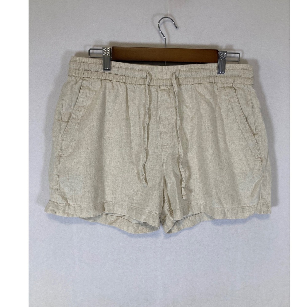 Coastal Linen Old Navy Women Medium Linen Blend Drawstring Relaxed Summer Shorts